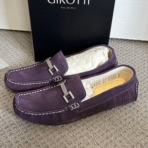 GIROTTI || dark purple suede loafers